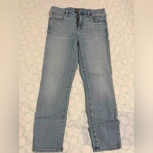 Abercrombie & Fitch Women's Light Blue High Rise Ankle Jeans